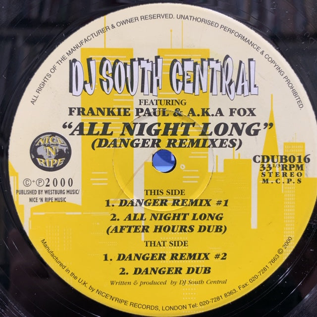 DJ SOUTH CENTRAL / All Night Long (Danger Remixes) 