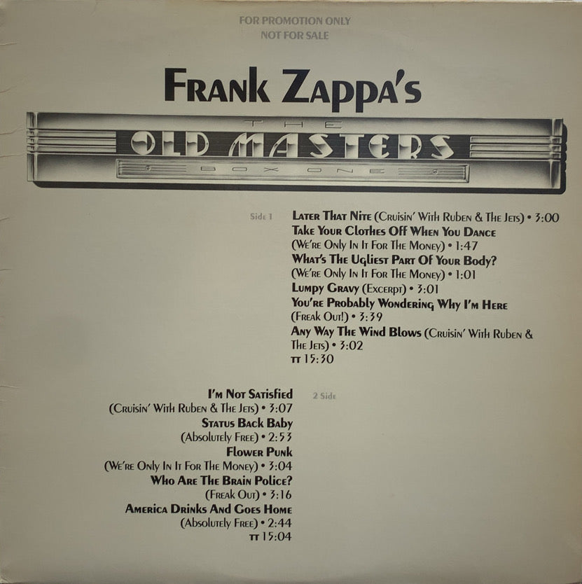 FRANK ZAPPA / The Old Masters, Box One Sampler – TICRO MARKET