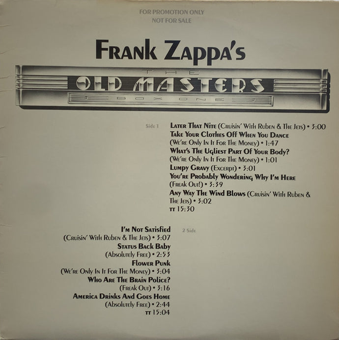 FRANK ZAPPA / The Old Masters, Box One Sampler