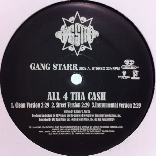 GANG STARR / ALL 4 THA CASH – TICRO MARKET