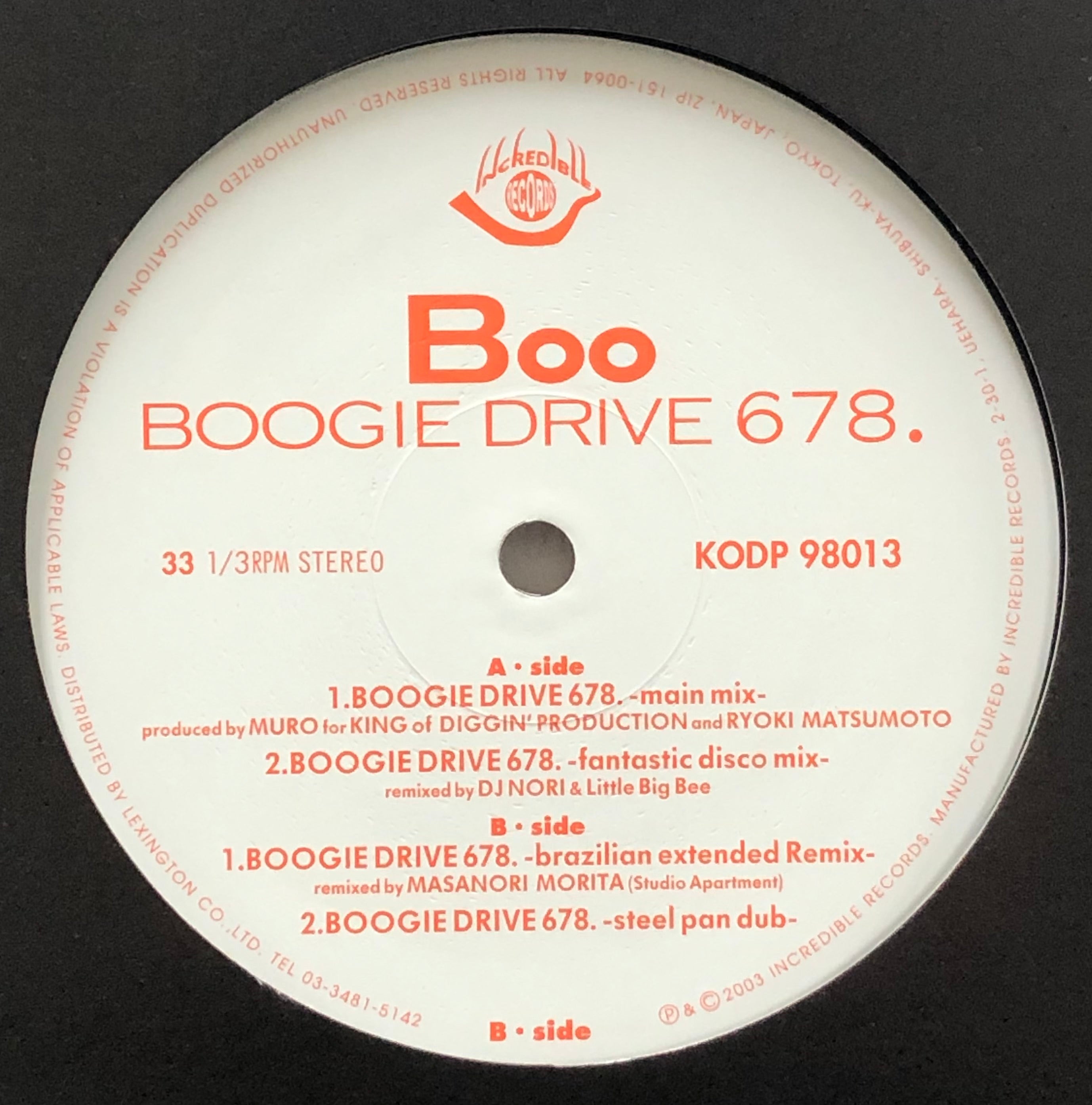 Boo ‎/ Boogie Drive 678.新品12\