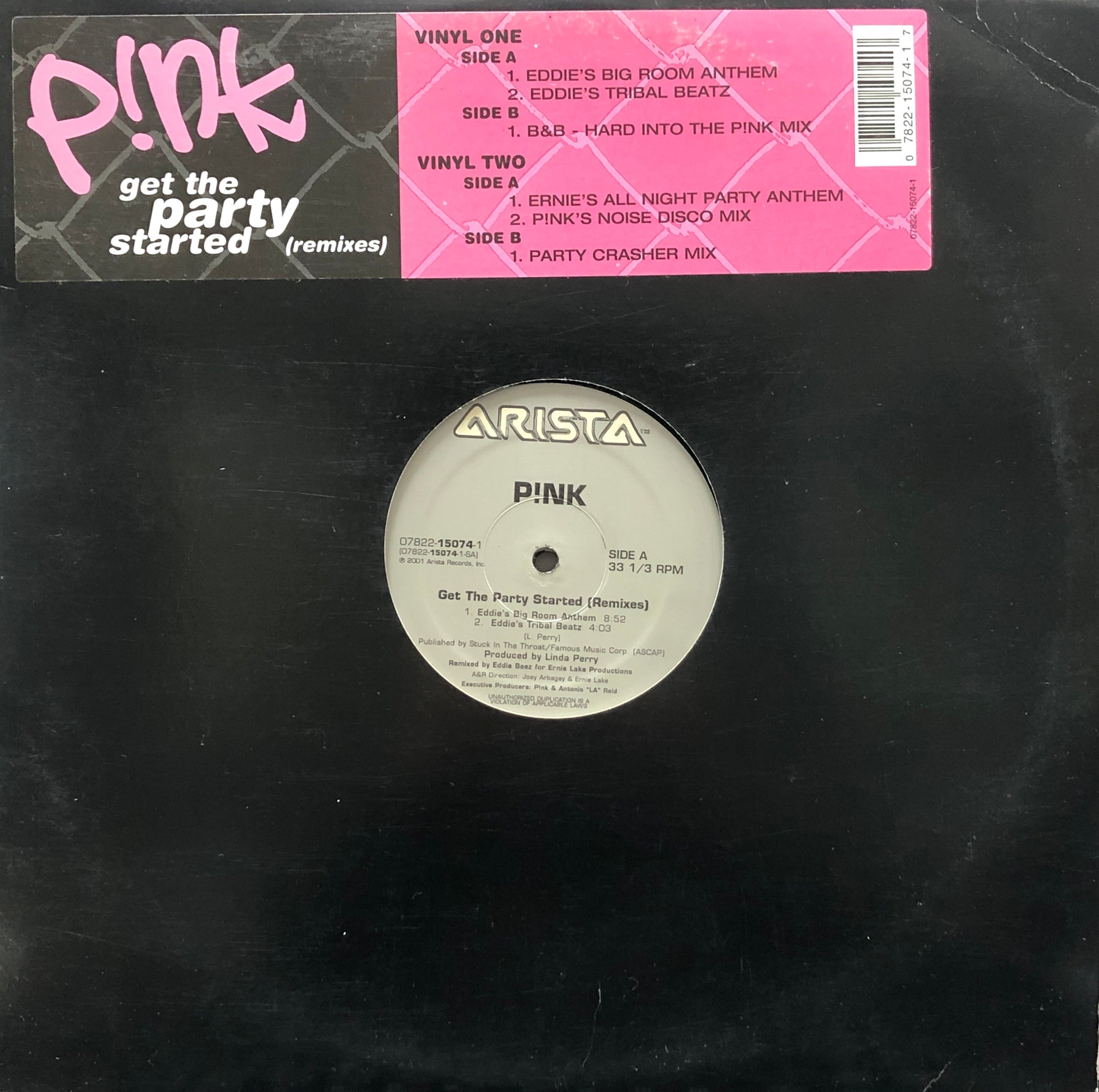 PINK (P!NK) / Get The Party Started (Remixes) (07822-15074-1) 12 X