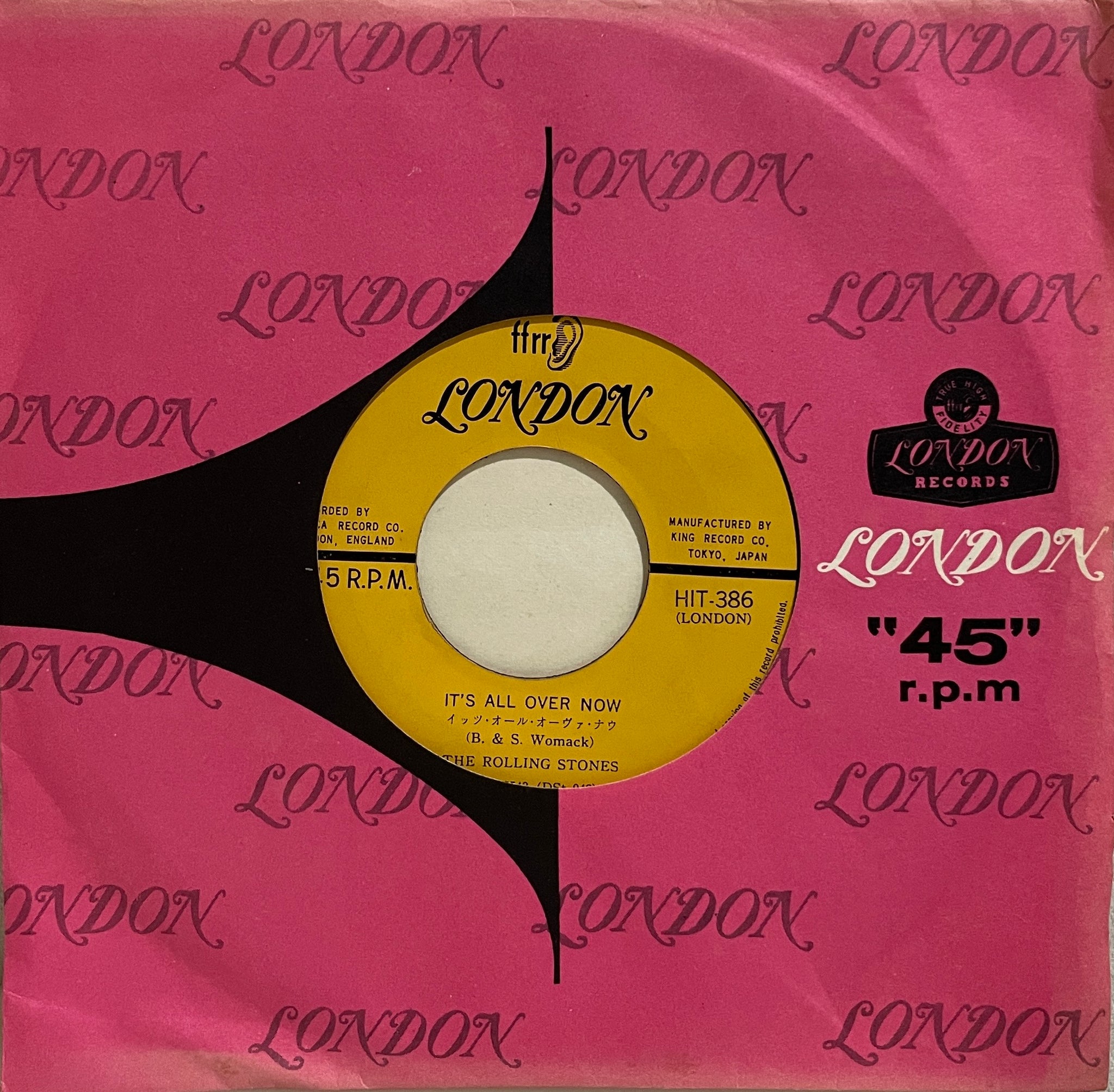 ROLLING STONES / It's All Over Now ( London, HIT-386, 7inch 