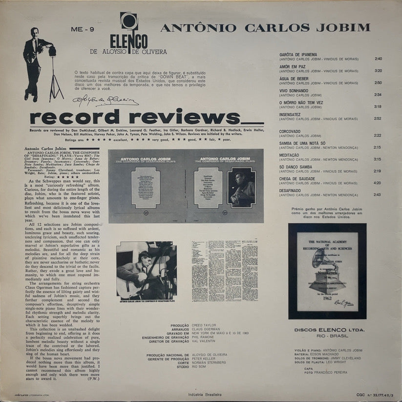 ANTONIO CARLOS JOBIM / Antonio Carlos Jobim (1967 Elenco)LP – TICRO MARKET