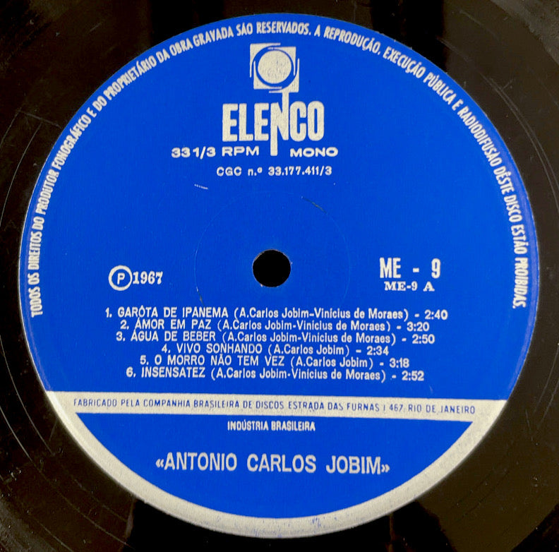 ANTONIO CARLOS JOBIM / Antonio Carlos Jobim (1967 Elenco)LP – TICRO MARKET