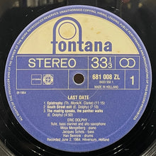 画像をギャラリービューアに読み込む, ERIC DOLPHY / Last Date (Fontana, 681 008 ZL, LP)

