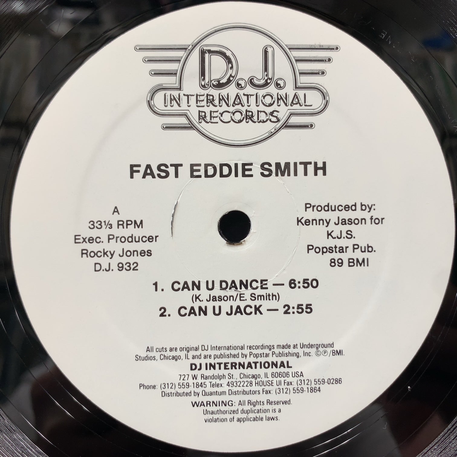 KENNY”JAMMIN”JASON With ”FAST”EDDIE SMITH / Can U Dance