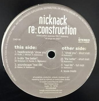 NICKNACK / RE:CONSTRUCTION