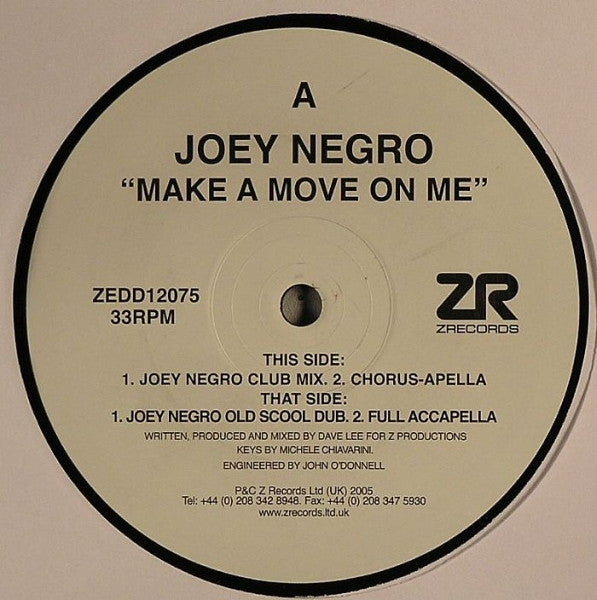 JOEY NEGRO / Make A Move On Me (Z Records, ZEDD12075, 12inch)