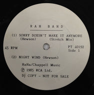 RAH BAND / Sorry Doesn't Make It Anymore