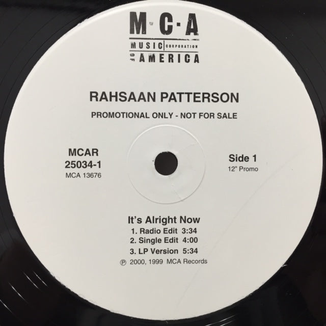 RAHSAAN PATTERSON / IT'S ALRIGHT NOW