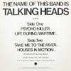 TALKING HEADS / PSYCHO KILLER