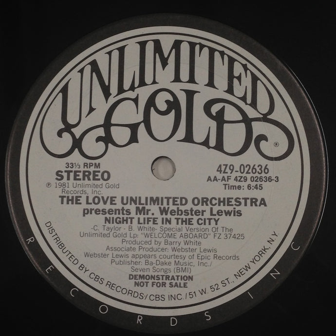 LOVE UNLIMITED ORCHESTRA presents MR. WEBSTER LEWIS / Night Life In The City