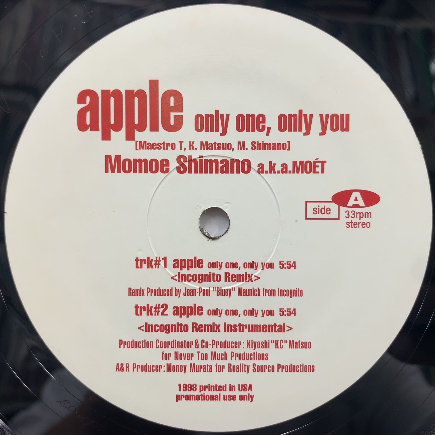 MOMOE SHIMANO (嶋野百恵) / Apple (Only One, Only You) PCAP - 1