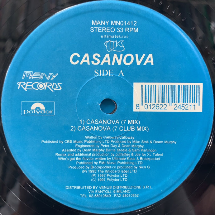 ULTIMATE KAOS / Casanova (MN01412, 12inch)