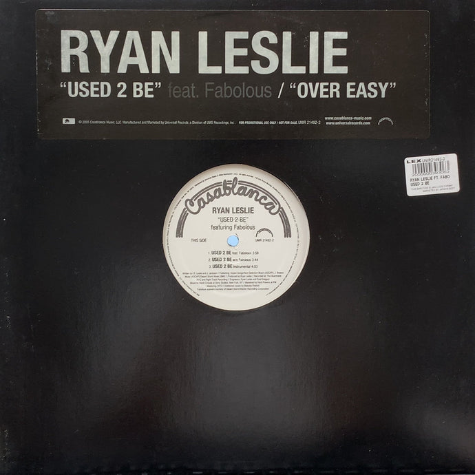 RYAN LESLIE / Used 2 Be ／ Over Easy (UNIR 21492-1, 12inch)