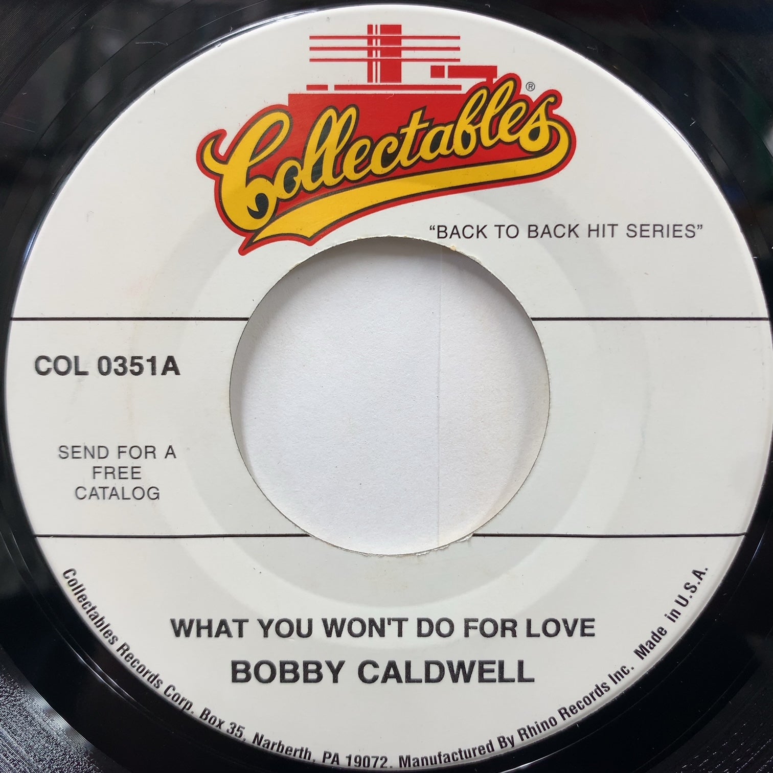 美品 オリジナル盤 Bobby Caldwell ハート型 シングルレコード BOBBY CALDWELL / WHAT YOU WON'T DO FOR LOVE / OPEN YOUR EYES